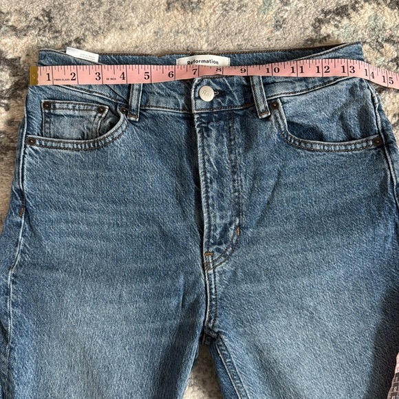 Reformation The Liza High Rise Straight Jeans in Laguna Wash - Picture 11 of 14